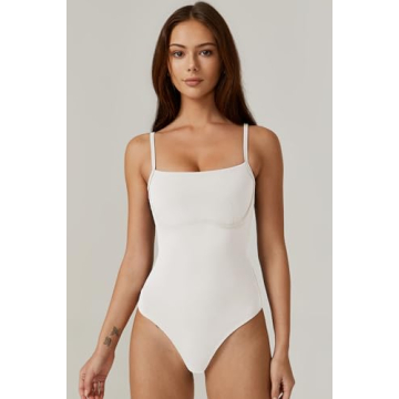 QINSEN Women's Sexy Cami Bodysuit Top for Effortless Style