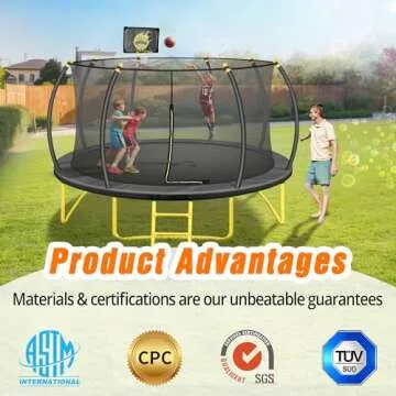Durable JINS&VICO 12FT Trampoline with Backboard