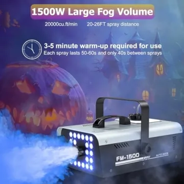Fog Machine with 24 LED Strobe Lights for Parties