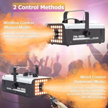Fog Machine with 24 LED Strobe Lights for Parties
