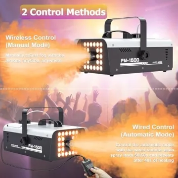 Fog Machine with 24 LED Strobe Lights for Parties