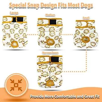Langsprit Washable Dog Diapers – 3 Pack for Female Dogs