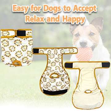 Langsprit Washable Dog Diapers – 3 Pack for Female Dogs