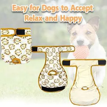 Langsprit Washable Dog Diapers – 3 Pack for Female Dogs