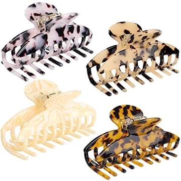 4 Large Hair Claw Clips for Thick or Thin Hair - 4 PCS Set