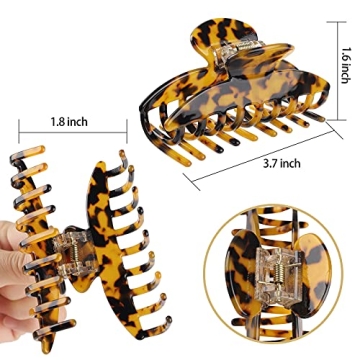 4 Large Hair Claw Clips for Thick or Thin Hair - 4 PCS Set