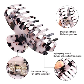 4 Large Hair Claw Clips for Thick or Thin Hair - 4 PCS Set