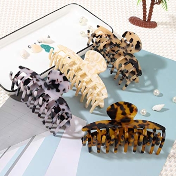 4 Large Hair Claw Clips for Thick or Thin Hair - 4 PCS Set