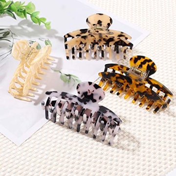 4 Large Hair Claw Clips for Thick or Thin Hair - 4 PCS Set