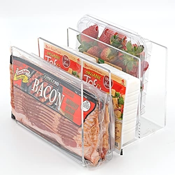 Smartified Fridge Acrylic Organizer - Space-Saving Vertical Dividers for Kitchen & Desk