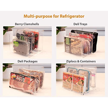 Smartified Fridge Acrylic Organizer Vertical Dividers Multi-Use