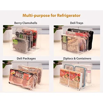Smartified Fridge Acrylic Organizer Vertical Dividers Multi-Use