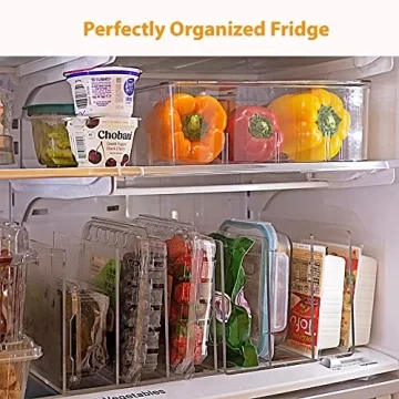 Smartified Fridge Acrylic Organizer Vertical Dividers Multi-Use