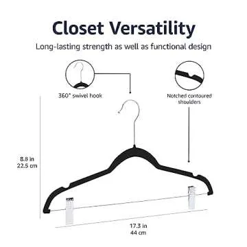 Amazon Basics Velvet Non-Slip Skirt Hangers - 50 Pack