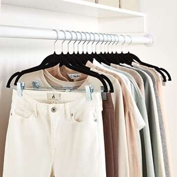Amazon Basics Velvet Non-Slip Skirt Hangers - 50 Pack
