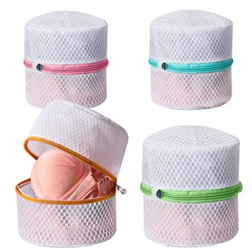 BAGAIL Lingerie Bags for Laundry - Set of 4 Honeycomb Mesh Bra Wash Bag with Premium Zipper Travel Laundry Bag for Intimates Lingerie and Delicates(Bra Wash Bag 4 Set)