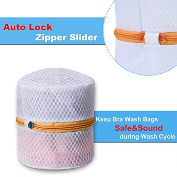 BAGAIL Lingerie Bags for Laundry - Set of 4 Honeycomb Mesh Bra Wash Bag with Premium Zipper Travel Laundry Bag for Intimates Lingerie and Delicates(Bra Wash Bag 4 Set)