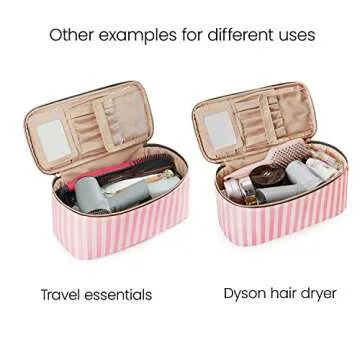 BAGSMART Makeup Bag Cosmetic Bag Large Toiletry Bag Travel Bag Case Organizer for Women (Pink)