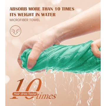 POPCHOSE Microfiber Hair Towel Wrap for Easy Drying