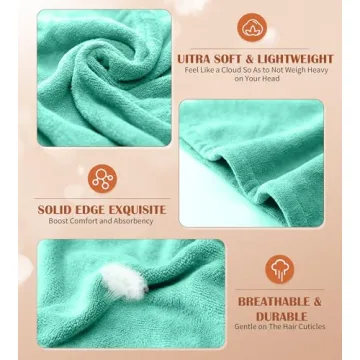 POPCHOSE Microfiber Hair Towel Wrap for Easy Drying