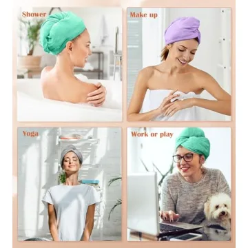 POPCHOSE Microfiber Hair Towel Wrap for Easy Drying