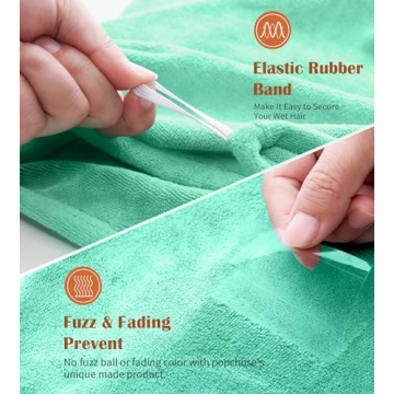 POPCHOSE Microfiber Hair Towel Wrap for Easy Drying