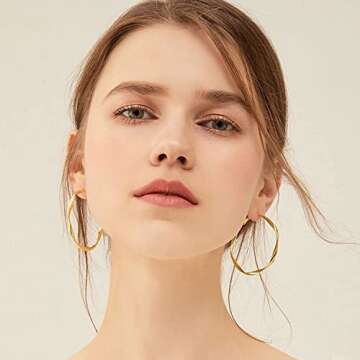 Stylish 24K Gold Hoop Earrings for Sensitive Ears