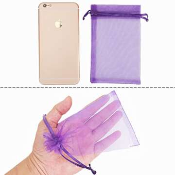 HRX Package 100pcs Organza Bags, 4 x 6 inches Christmas Wedding Favors Gift Drawstring Bags Jewelry ...