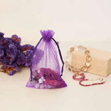 HRX Purple Organza Gift Bags 100pcs - Perfect for Gifts