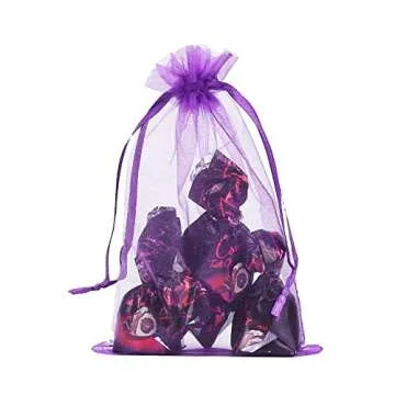 HRX Purple Organza Gift Bags 100pcs - Perfect for Gifts
