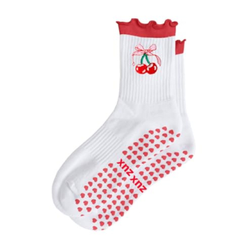 Puedizux Pilates Socks - Grip and Stylish Ruffle Cuff