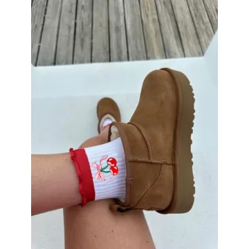 Puedizux Pilates Socks - Grip and Stylish Ruffle Cuff