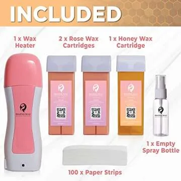 soft wax roller kit for hair removal- wax cartridge X3 / 2 unique formulas included, one: coarse hair (bikini) and 2 for Soft hair arms, legs etc This roll waxing kit is ready to use in 20 seconds