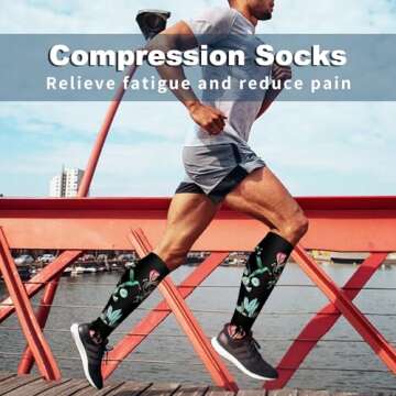 Bluemaple Copper Compression Socks For Women & Men Circulation - Best for Running,Nursing,Hiking,Flight&Travel