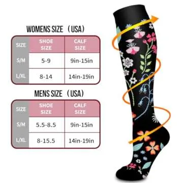Bluemaple Copper Compression Socks For Women & Men Circulation - Best for Running,Nursing,Hiking,Flight&Travel