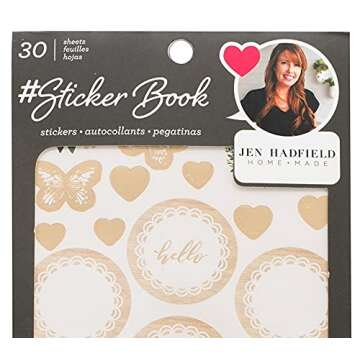 American Crafts 30 Sheet Gold Foil Jen Hadfield Sticker Book