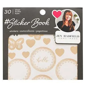 American Crafts 30 Sheet Gold Foil Jen Hadfield Sticker Book