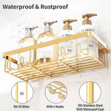 Liuoud Shower Caddy Organizer Set – Elegant Wall Storage Solution