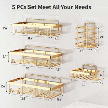 Liuoud Shower Caddy Organizer Set – Elegant Wall Storage Solution