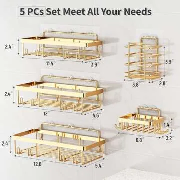Liuoud Shower Caddy Organizer Set – Elegant Wall Storage Solution