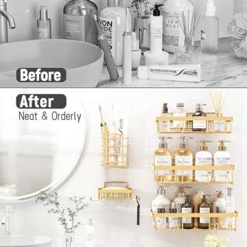 Liuoud Shower Caddy Organizer Set – Elegant Wall Storage Solution