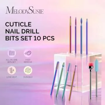 MelodySusie 10pcs Nail Drill Bits Set for Easy Nail Care