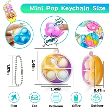 ONKULL Pop Fidget Keychain 30 Pack Colorful Fun Toys