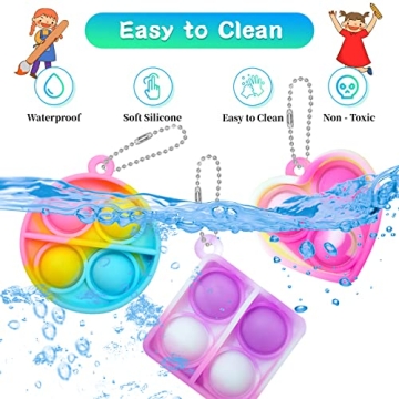 ONKULL Pop Fidget Keychain 30 Pack Colorful Fun Toys