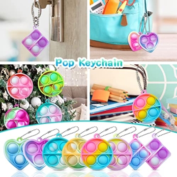 ONKULL Pop Fidget Keychain 30 Pack Colorful Fun Toys