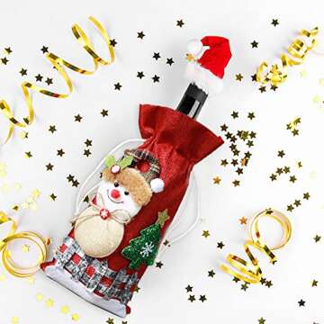 Festive Christmas Wine Bottle Cover Bags for Holidays