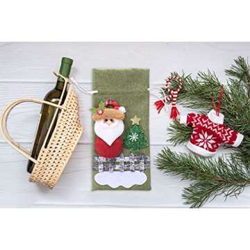 Festive Christmas Wine Bottle Cover Bags for Holidays