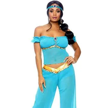 Leg Avenue Women's Arabian Beauty Princess Costume, Turquoise, Large
