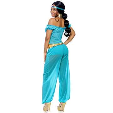 Leg Avenue Women's Arabian Beauty Princess Costume, Turquoise, Large