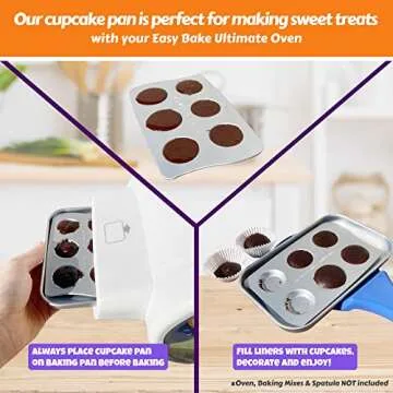 Kids' Oven Pan Set Compatible with Easy Bake Ultimate Oven | Accessories for Cooking Easy Bake Oven Mixes | Includes Cupcake Pan, Rectangular Bake Pan & (75) Cupcake Liners